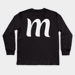 Letter M Lower Case m Alphabet Kids Long Sleeve T-Shirt